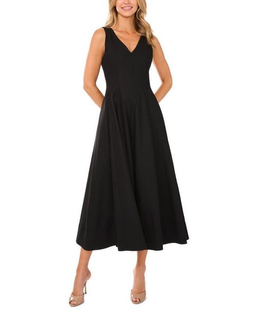 TED BAKERブラックドレス Ted Baker Pleated Waist Sleeveless Linen Blend Maxi Dress in