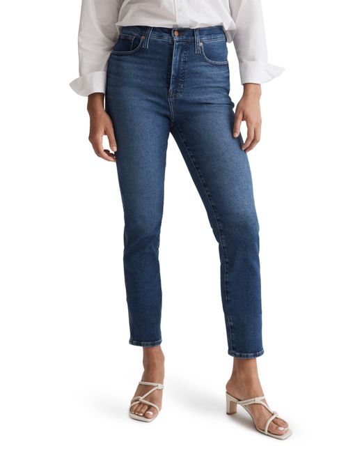 Madewell Blue Stovepipe High Waist Stretch Denim Jeans