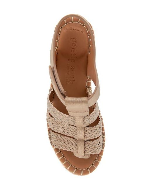 Gentle Souls Brown Caplin Slingback Espadrille Platform Wedge Sandal