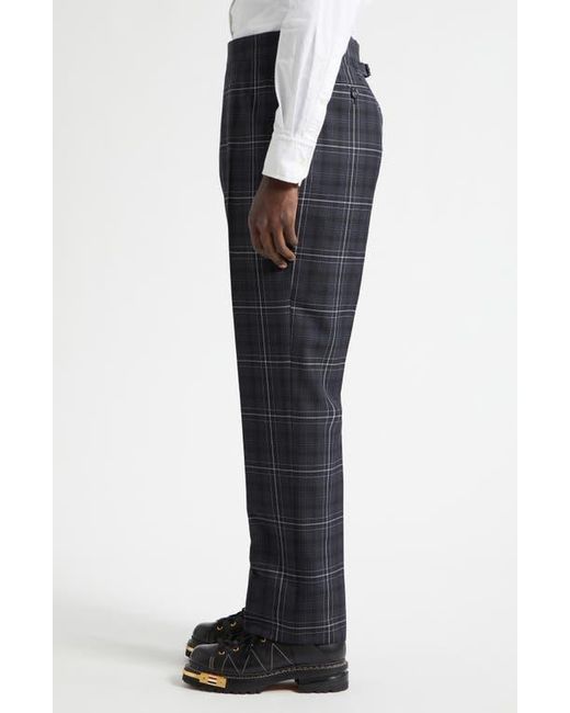Thom Browne Blue Plaid Wool Backstrap Pants for men