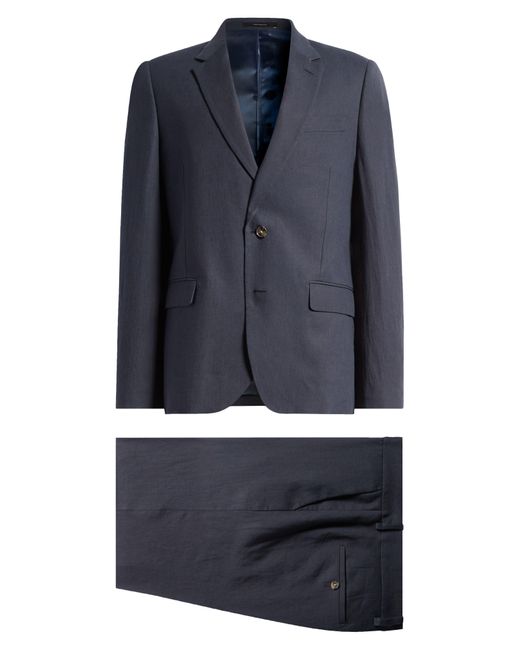 Paul Smith Blue Tailored Fit Solid Linen Suit for men
