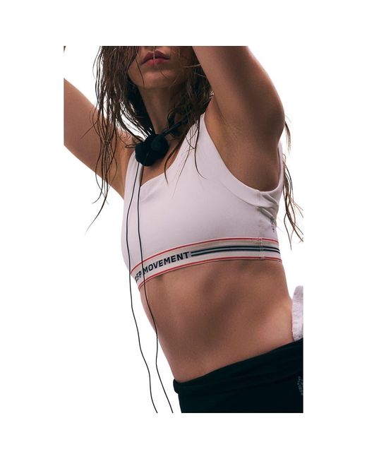 Free People Brown Fp Movement Ringer Logo Sports Bra