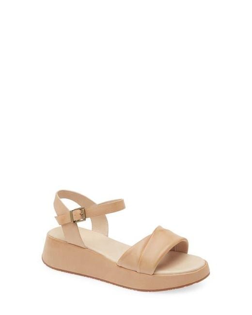 Chocolat Blu Natural Elly Ankle Strap Platform Wedge Sandal