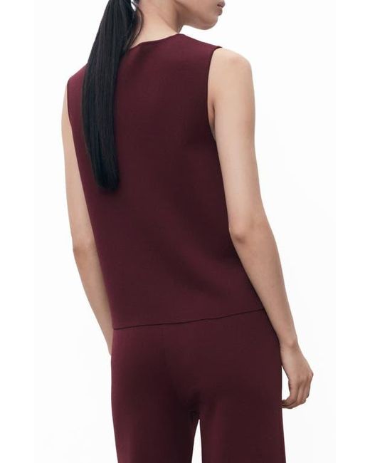 Mango Red Button Front Fine Knit Vest