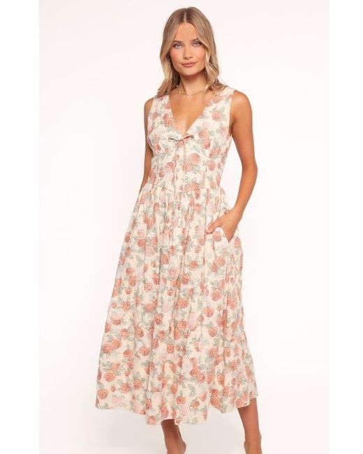 Petal & Pup Pink Velda Floral Cotton Midi Dress