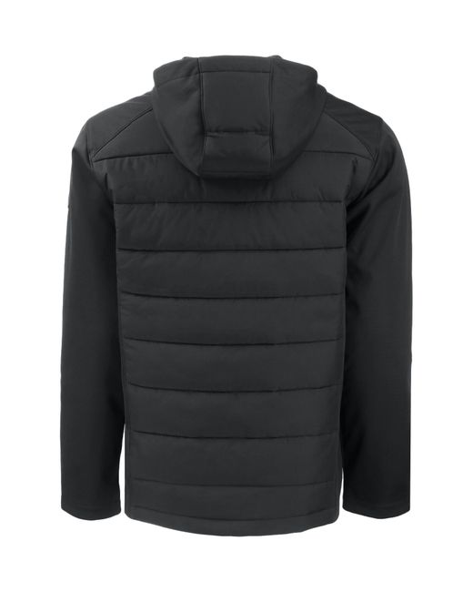 Cutter & Buck Black Evoke Water & Wind Resistant Insulated Quilted Recycled Polyester Puffer Jacket for men