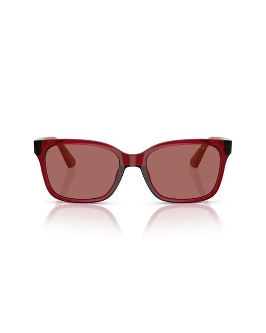 Vogue Red 49Mm Rectangular Sunglasses for men