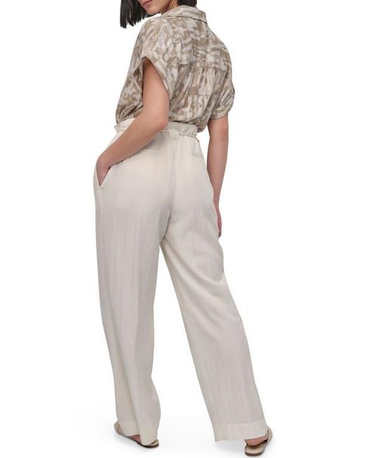 DKNY Natural Rope Tie Wide Leg Pants