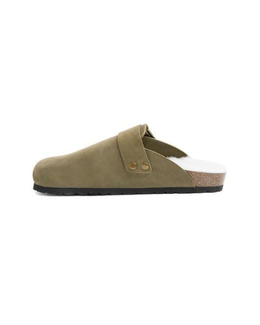 Celtic & Co. Green Sheep Lined Strap Detail Clog