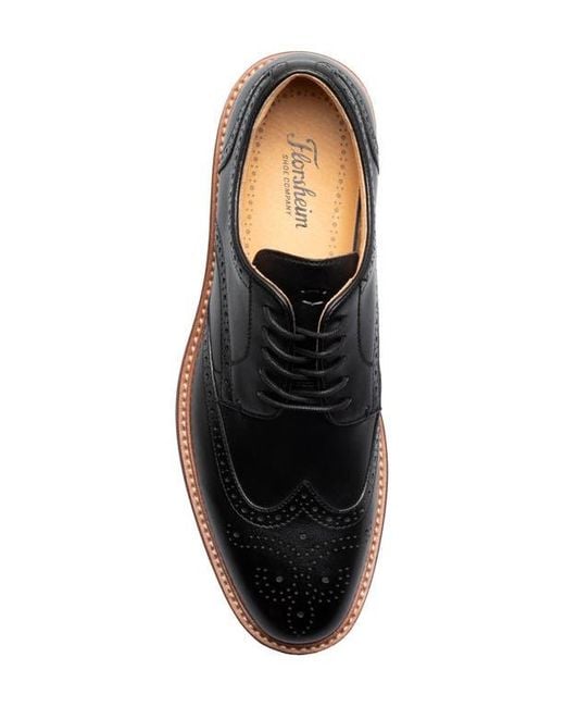 Florsheim Black Anthem Wingtip Blucher for men