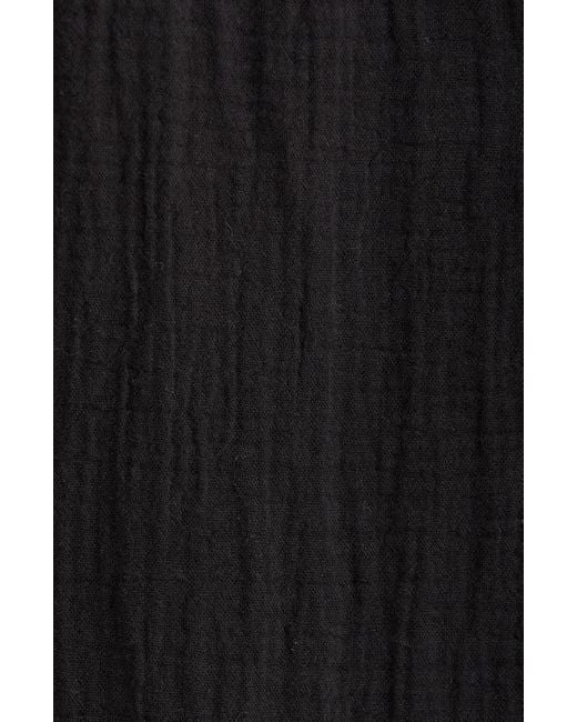 Nordstrom Black Cotton Gauze Cover-Up Shirtdress