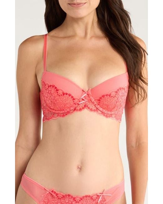Hunkemöller Women's Red Cherry Mesh Lace Underwire Bra - Main Image