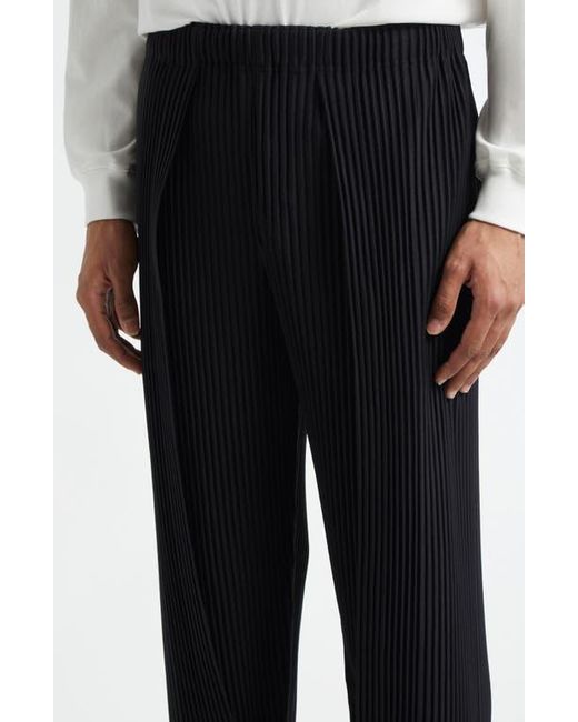 Homme Plissé Issey Miyake Black Bottoms 1 Pleated Straight Leg Pants for men