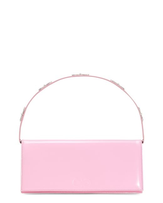 Mach & Mach Multi Crystal Bow Leather Handbag in Pink | Lyst