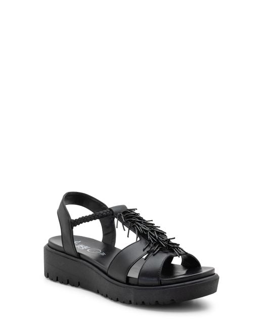 Ara Black Bristol Platform Sandal