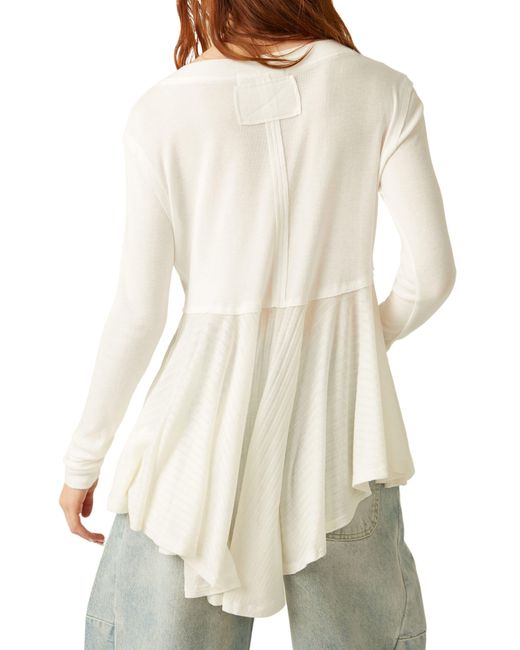 Free People White Clover Long Sleeve Babydoll Dress
