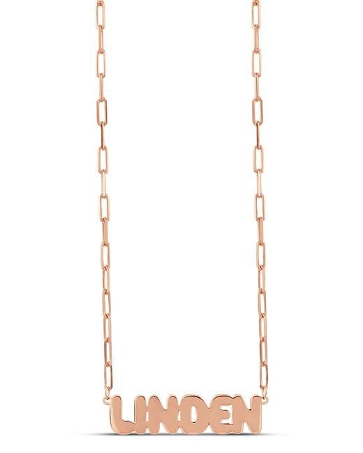 SHYMI Metallic Bubble Letter Script Necklace