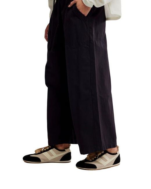 Free People Blue Easy Peasy Wide Leg Drawstring Pants
