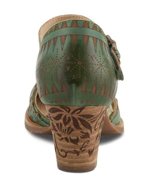 Spring Step Green Niobella Ankle Strap Pump