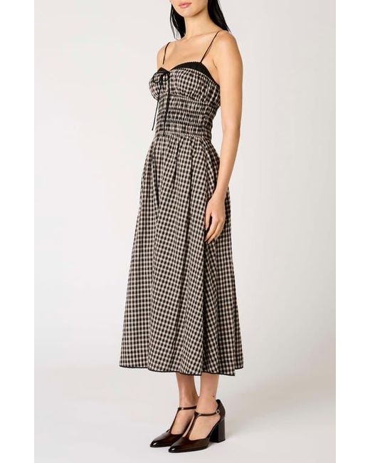 Nia Brown Thomas Gingham Check Cotton Midi Dress