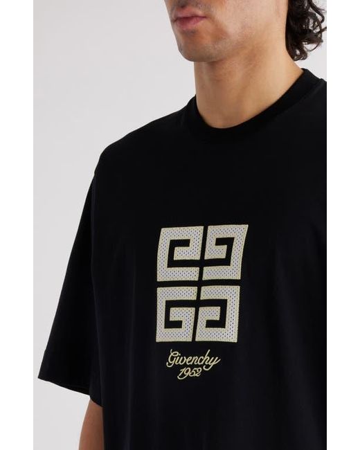 Givenchy Black New Studio Fit Oversize Logo Graphic T-Shirt for men