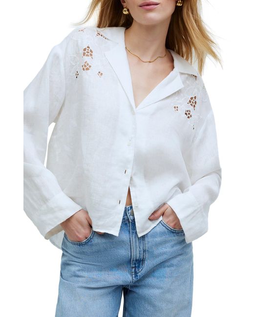 Madewell White Resort Long Sleeve Button-up Shirt