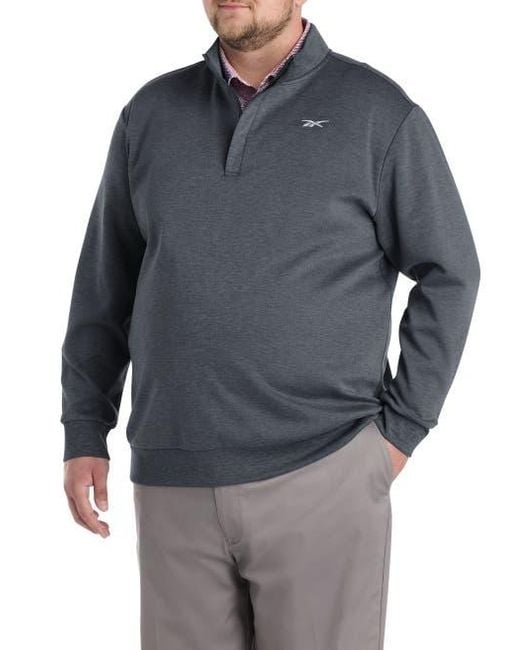 Reebok Gray Big & Tall 1/4-Zip Performance Pullover for men