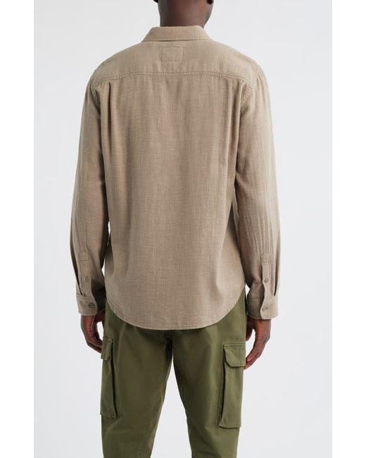 Rails Natural Wyatt Microcheck Cotton Button-Up Shirt for men