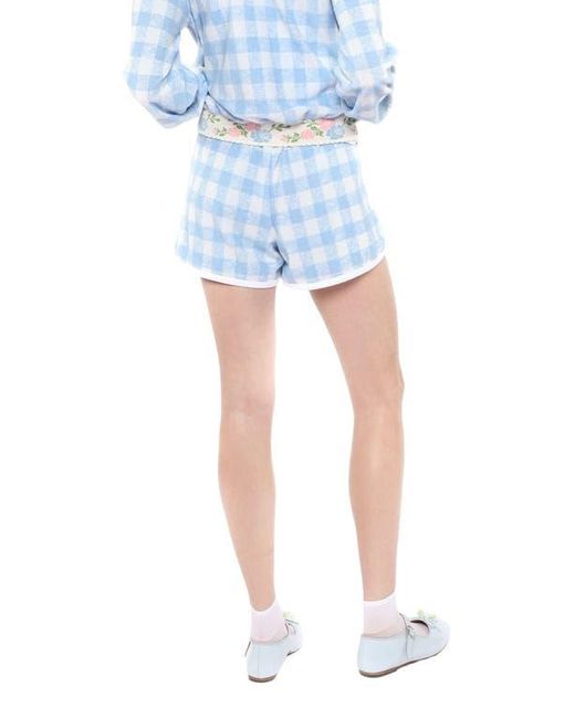 Anna Sui Blue Gingham Terry Shorts