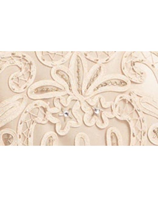 Sue Wong Natural V-Neck Embroidery & Bead Overlay Gown