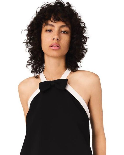 Maje Black Heavy Crepe Tuxedo Dress