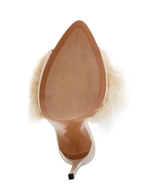 Steve Madden Natural Ashbey Faux Feather Sandal