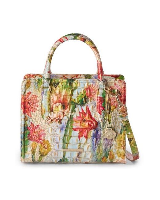 Brahmin Red Cami Embossed Leather Satchel
