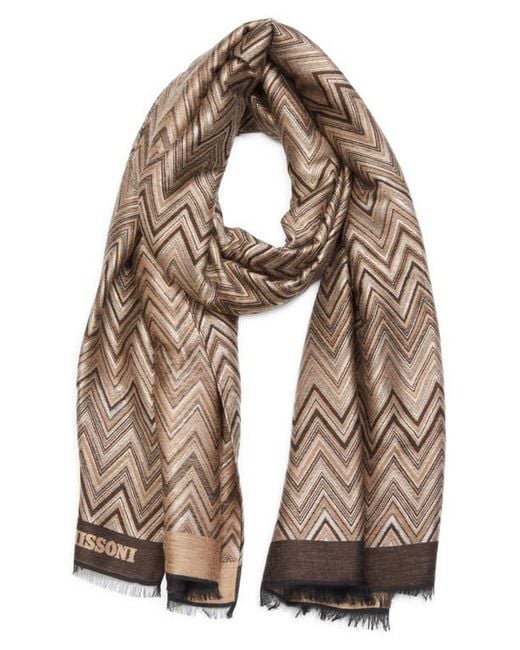 Missoni Natural Zigzag Fringe Scarf