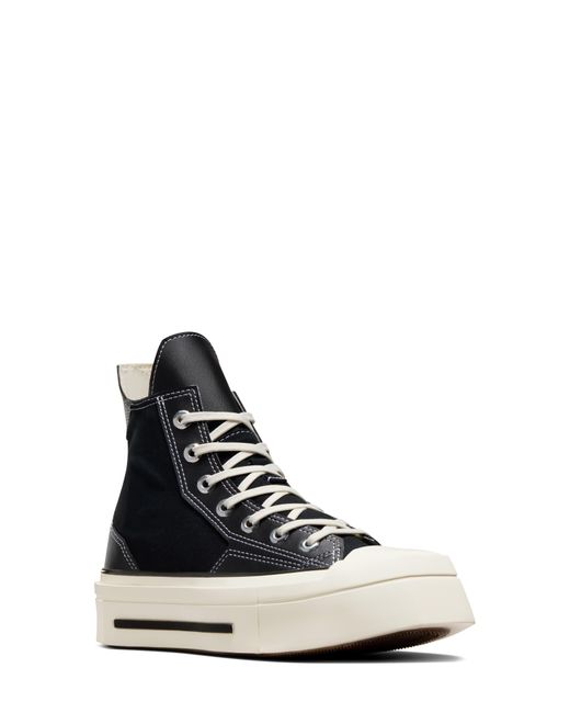 Converse Black Gender Inclusive Chuck 70 De Luxe Square Toe Platform High Top Sneaker