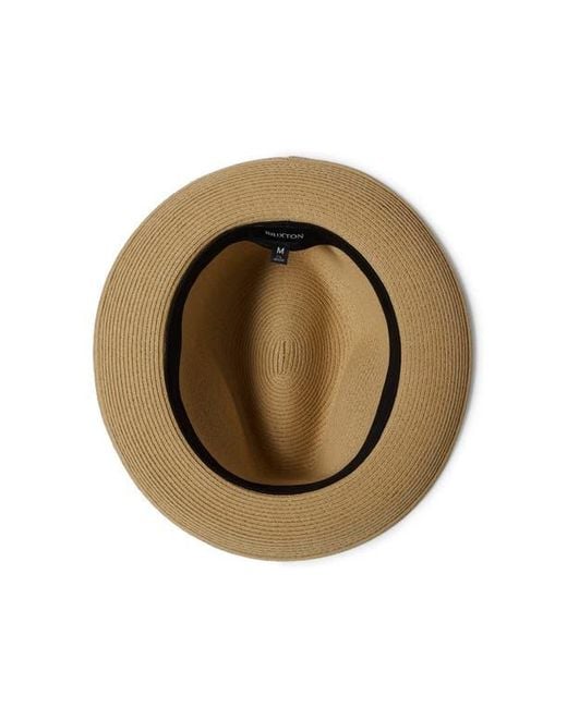 Brixton Brown Horton Packable Straw Fedora for men