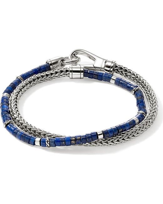 John Hardy Blue Heishi Chain Wrap Bracelet for men