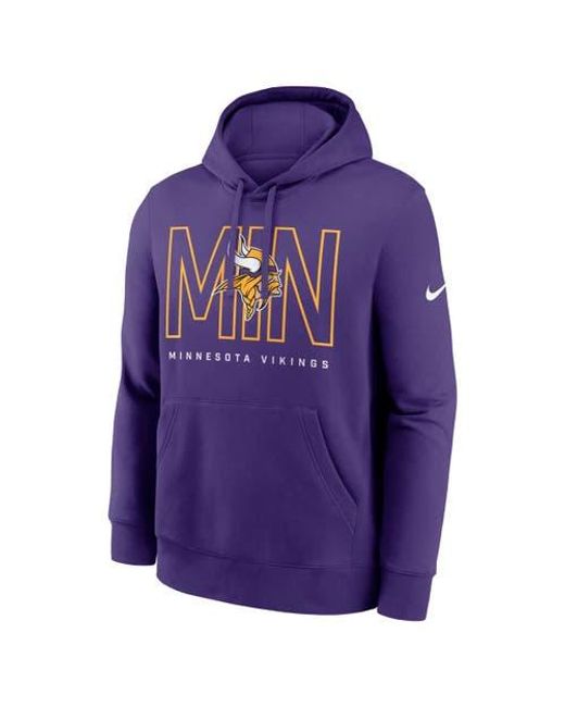 Nike Purple Minnesota Vikings Busted Play Club Fleece Pullover Hoodie for men