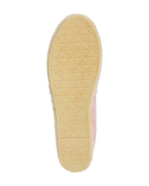 Prada Pink Crochet Espadrille Flat
