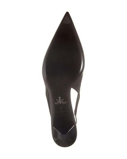 Prada Black Modellerie Pointed Toe Slingback Pump