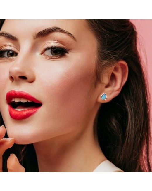 Julianna B Blue Stud Earrings 10K Rose