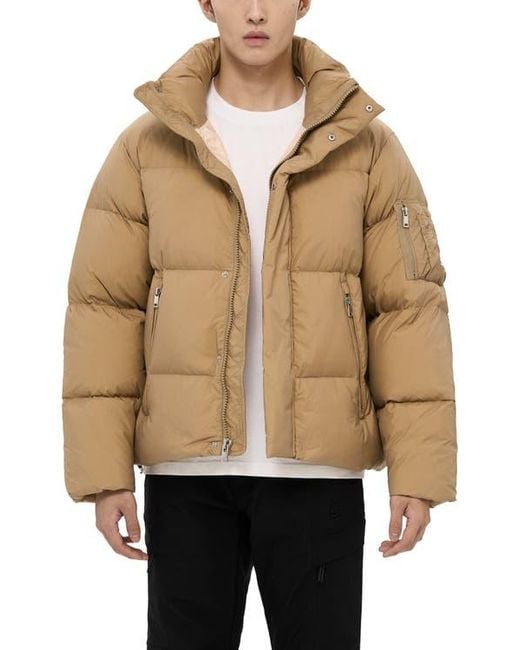 Alpha Style Natural Leverett Cropped Down Puffer