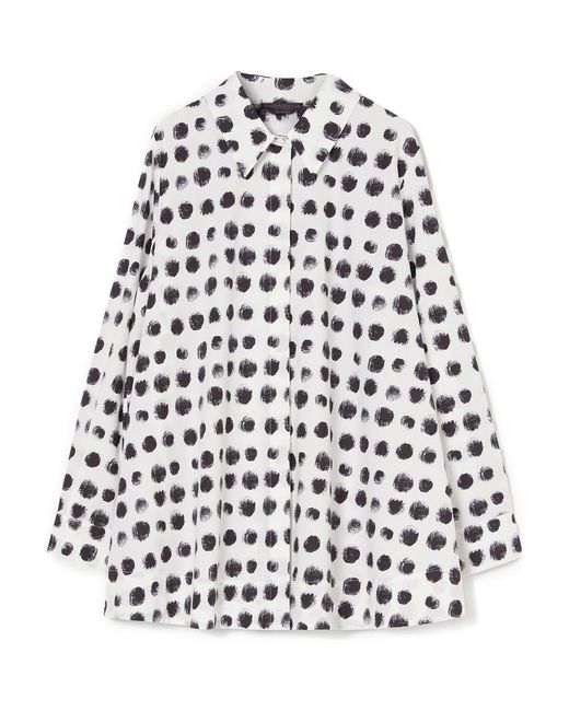 Marina Rinaldi Black Nilo Print Poplin Tunic Shirt