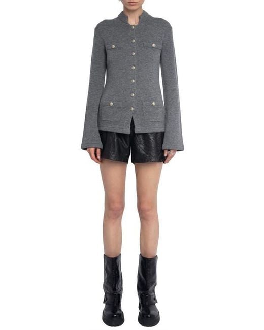 Zadig & Voltaire Gray Lucy Wool & Cashmere Cardigan