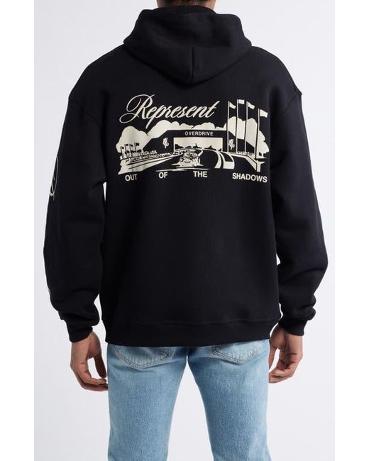 Represent Black Raceway Graphic Hoodie for men