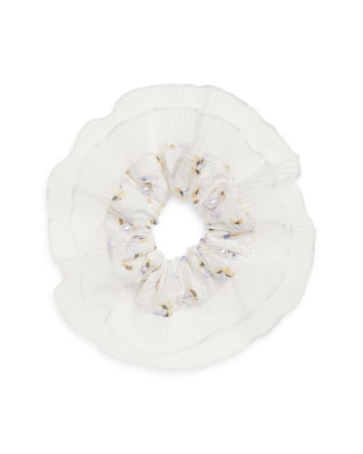 BP. White Pretty Plissé Scrunchie