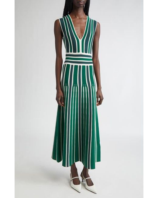 Max Mara Tallone Stripe Sleeveless Maxi Sweater Dress in Green | Lyst Max Mara Tallone Stripe Sleeveless Maxi Sweater Dress in Green | Lyst