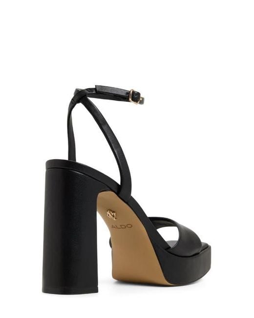 ALDO Black Lothon Ankle Strap Platform Sandal