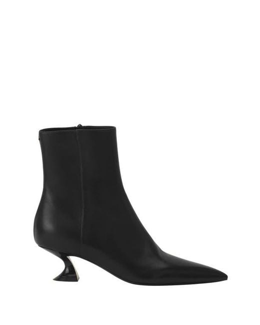 Lanvin Black Midnight Step Leather Ankle Boot