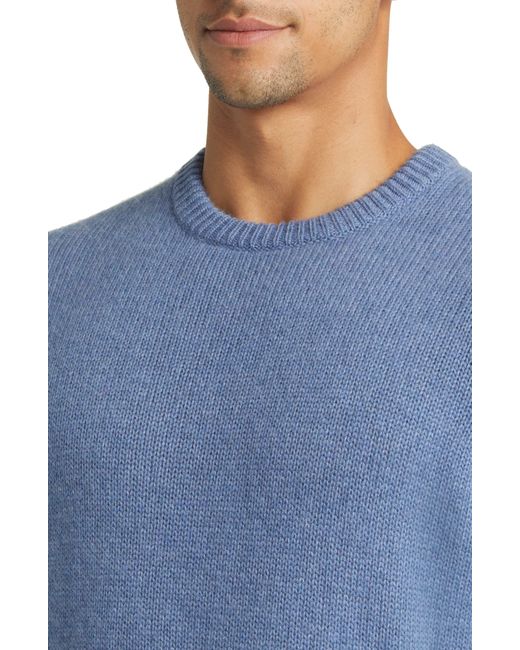 Scott Barber Blue Cashmere & Cotton Crewneck Sweater for men